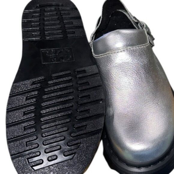 NEW Dr. Martens Laketen Atlas Slingback Platform Mules Silver - Picture 10 of 11